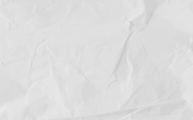 White crumpled craft paper texture as background. Light grey paper texture, Old vintage page or grunge vignette of old newspaper. Pattern rough art creased grunge letter with copy space for text.