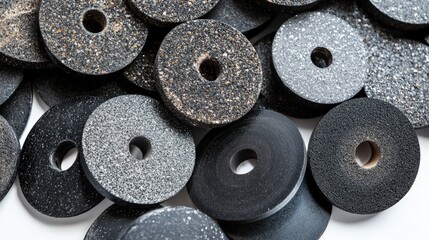 Abrasive Wheels: Grinder Sanding Stone Closeup on White Background