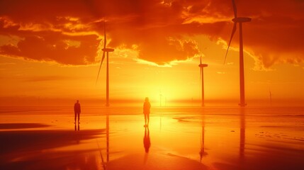 Obraz premium Embracing the transition to sustainable clean energy for a healthier, greener future