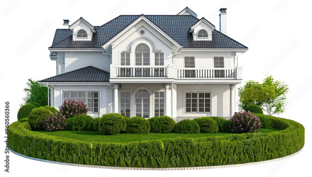 Wall mural Elegant suburban house exterior