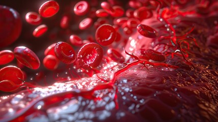 Red Blood Cells in a Vessel