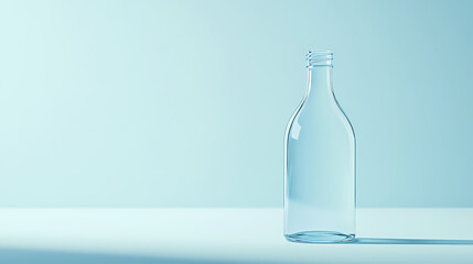 Transparent glass bottle showcasing minimalist design