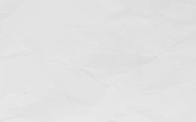 White crumpled craft paper texture as background. Light grey paper texture, Old vintage page or grunge vignette of old newspaper. Pattern rough art creased grunge letter with copy space for text.