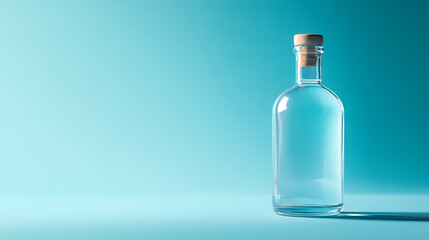 Transparent glass bottle showcasing minimalist design