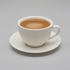 Fototapeta premium Latte Art in a White Coffee Cup