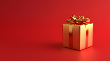 Obraz premium Gold Christmas gift boxes collection, on a red background, banner for website.
