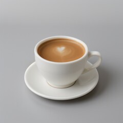 Fototapeta premium Latte Art in a White Coffee Cup
