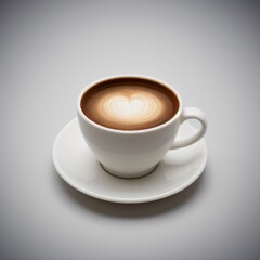Obraz premium Latte Art in a White Coffee Cup