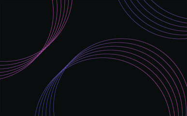 Abstract background with purple curved lines on a black background. Vector illustration