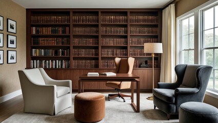 A Living Room With Dedicated Study Space Interior