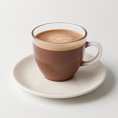 Fototapeta premium Latte Art in a White Coffee Cup