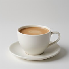 Fototapeta premium Latte Art in a White Coffee Cup