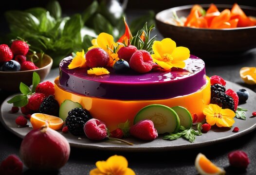 vibrant culinary elements artfully arranged engaging food storytelling visual delight, appetizer, artistry, arrangement, beautiful, charming, colorful