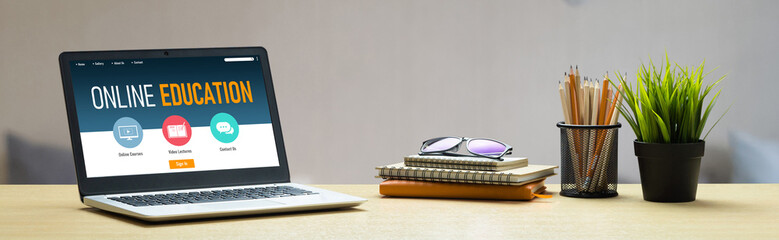 E-learning website with modish sofware for student to study online on the internet network