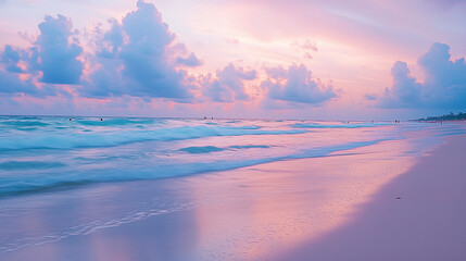Fototapeta premium sunset over the sea in pink
