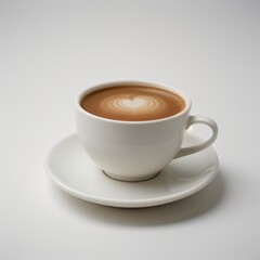 Fototapeta premium Latte Art in a White Coffee Cup