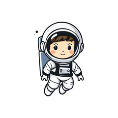 astronaut vector logo design illustration. astronaut mascot logo. Astronaut Boy
