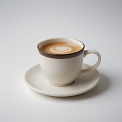 Fototapeta premium Latte Art in a White Coffee Cup