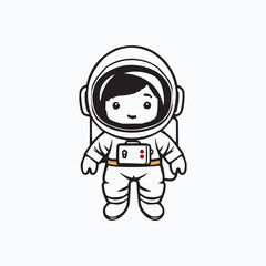 astronaut vector logo design illustration. astronaut mascot logo. Astronaut Boy