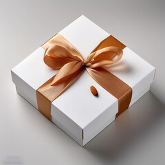a box of nuts with a ribbon tied around the top