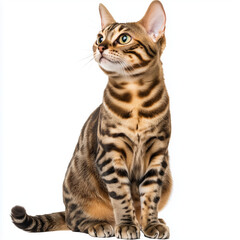 Fototapeta premium Bengal cat isolated on white background