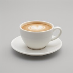Fototapeta premium Latte Art in a White Coffee Cup