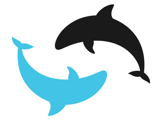 couple whale silhouette