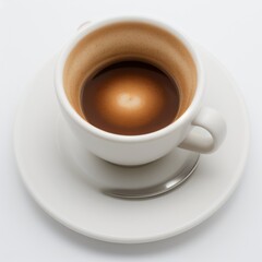 Fototapeta premium Latte Art in a White Coffee Cup