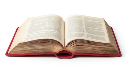  Open book with detailed text and red cover, symbolizing knowledge, study, and learning, representing literature, education, and wisdom gained through reading.