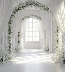 white window with flowers