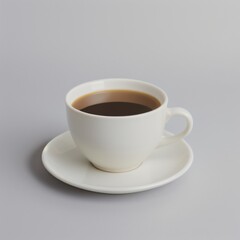 Obraz premium Latte Art in a White Coffee Cup