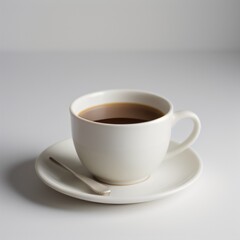 Obraz premium Latte Art in a White Coffee Cup