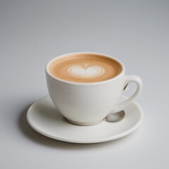 Fototapeta premium Latte Art in a White Coffee Cup