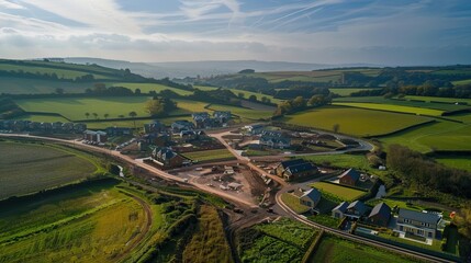 Aerial View of a Rural Community Development