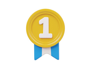 First winner medal icon 3d render illustration
