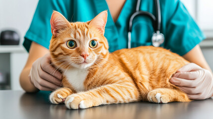 a cat in a doctor practis
