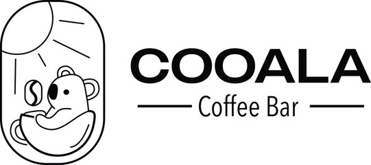 Koala Cafe simple sleek creative geometric modern logo design