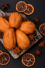 Traditional French madeleine biscuits with nutty flavor