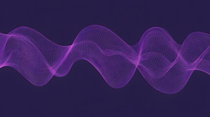 Purple Radio Frequency Waves on Black Background, Abstract Image, Texture, Pattern, Wallpaper, Cover and Screen for Smartphone, PC, Laptop, 9:16 and 16:9 Format