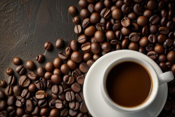 Fototapeta premium coffee beans and cup