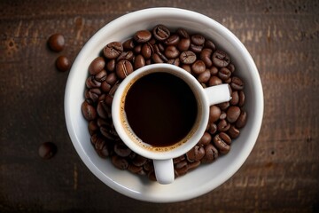 Fototapeta premium coffee beans and cup