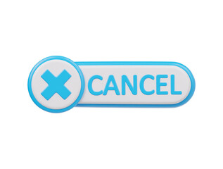 Cancel icon 3d render illustration