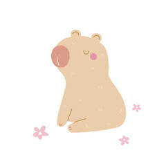 Cute cartoon capybara. Childish graphic. Vector hand drawn illustration.