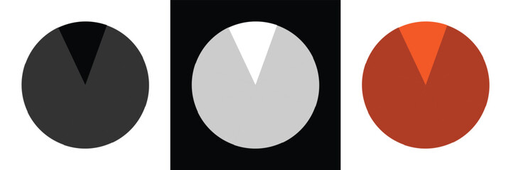 Pie chart set. Circle percentage diagram for application infographic, UI, web design, business presentation, marketing map or download progress vector illustration isolated white background in eps10.