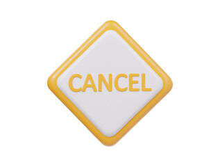 Cancel icon 3d render illustration