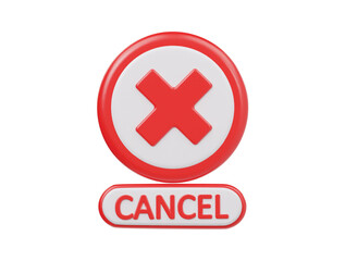 Cancel icon 3d render illustration