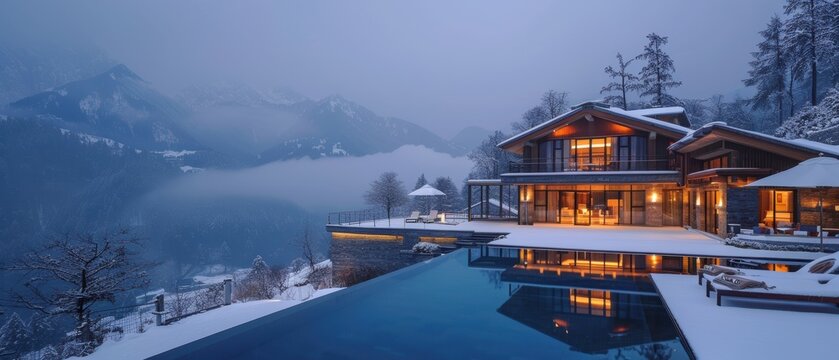Serene Luxury in the Mountains: A Modern Resort Oasis