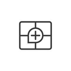 Obraz premium Grid with Plus Sign Inside Speech Bubble Icon