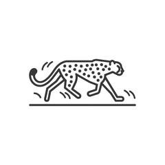 Fototapeta premium Line Art Illustration of a Running Cheetah