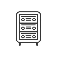 Fototapeta premium Line art illustration of a server rack with three compartments